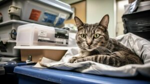visiting a vet for stressed cats